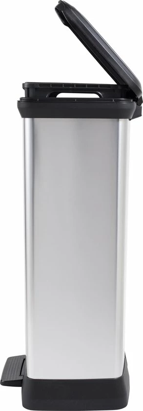 Curver Deco Bin Duo Prullenbak - Rechthoekig - 23L + 23L - Zilver Metallic 3 Curver Deco Bin Duo Prullenbak - Rechthoekig - 23L + 23L - Zilver Metallic - Afbeelding 3