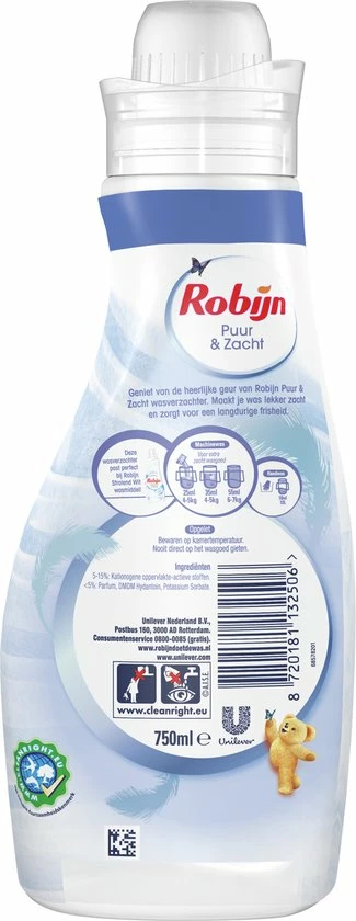 Robijn Puur & Zacht Wasverzachter - 8 X 30 Wasbeurten - Voordeelverpakking 3 Robijn Puur & Zacht Wasverzachter - 8 X 30 Wasbeurten - Voordeelverpakking - Afbeelding 3