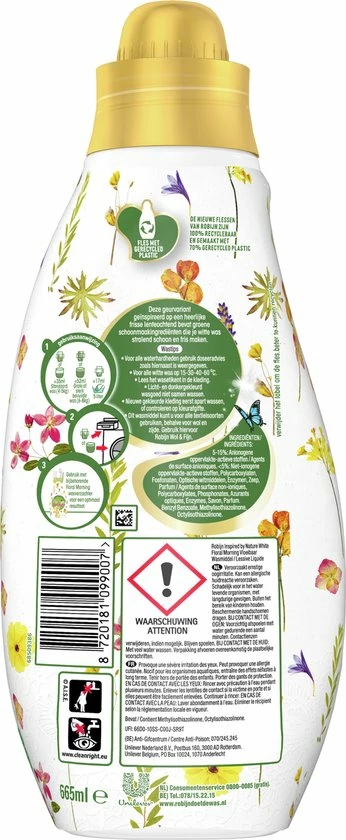 Robijn Klein & Krachtig Wit Floral Morning Vloeibaar Wasmiddel - 8 X 19 Wasbeurten - Voordeelverpakking 2 Robijn Klein & Krachtig Wit Floral Morning Vloeibaar Wasmiddel - 8 X 19 Wasbeurten - Voordeelverpakking - Afbeelding 2