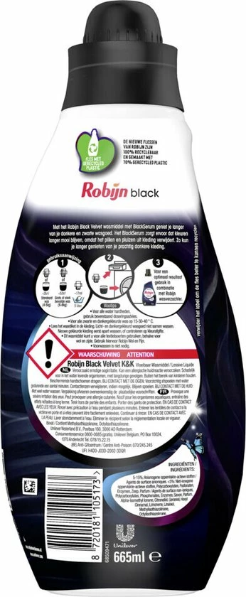 Robijn Klein & Krachtig Classics Black Velvet Vloeibaar Wasmiddel - 8 X 19 Wasbeurten - Voordeelverpakking 3 Robijn Klein & Krachtig Classics Black Velvet Vloeibaar Wasmiddel - 8 X 19 Wasbeurten - Voordeelverpakking - Afbeelding 3