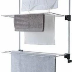 Tomado - Metaltex Metaltex Gale Droogrek - 11m Drooglengte - Ophangbaar Aan Deur - Zilvergrijs