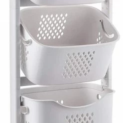 Sens Design Wassorteerder – Wasmand Met 3 Vakken - Op Wieltjes