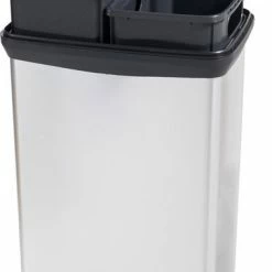 Curver Deco Bin Duo Prullenbak - Rechthoekig - 23L + 23L - Zilver Metallic