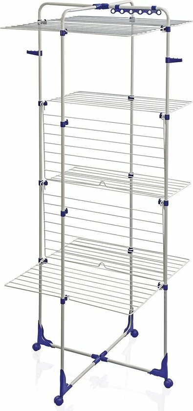 Leifheit Droogtoren Classic 450 - 45 M Drooglente - Met Wieltjes En Houders Voor Kledinghangers 2 Leifheit Droogtoren Classic 450 - 45 M Drooglente - Met Wieltjes En Houders Voor Kledinghangers - Afbeelding 2