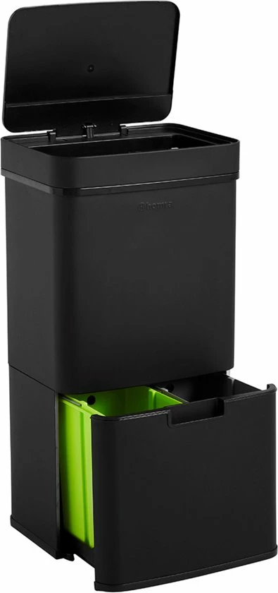 Homra Nexo Afvalscheiding Sensor Prullenbak Zwart 72 Liter - 3 Vakken - 2x12L+48L - Infrarood Sensor - Design Trio Afvalemmer - Afvalscheidingsprullenbak - Keuken Afvalemmer - Recycle Afvalbak - Hygiënisch - Kantoor Vuilbak - Elektrisch - Vuilnisbak 1 Homra Nexo Afvalscheiding Sensor Prullenbak Zwart 72 Liter - 3 Vakken - 2x12L+48L - Infrarood Sensor - Design Trio Afvalemmer - Afvalscheidingsprullenbak - Keuken Afvalemmer - Recycle Afvalbak - Hygiënisch - Kantoor Vuilbak - Elektrisch - Vuilnisbak