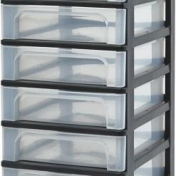 IRIS OHYAMA IRIS Organizer Chest Ladesysteem A4 - 8 Kleine Lades - 8 X 4L - Kunststof - Zwart/Transparant