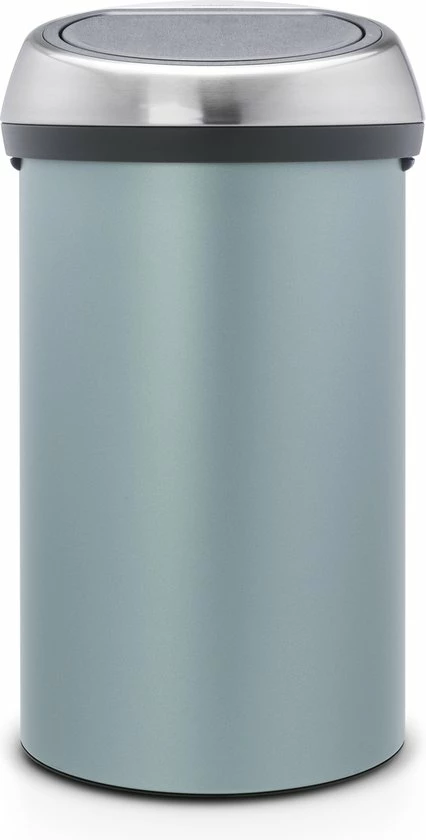 Brabantia Touch Bin Prullenbak - 60 L - Metallic Mint / Matt Steel Fingerprint Proof Deksel 1 Brabantia Touch Bin Prullenbak - 60 L - Metallic Mint / Matt Steel Fingerprint Proof Deksel