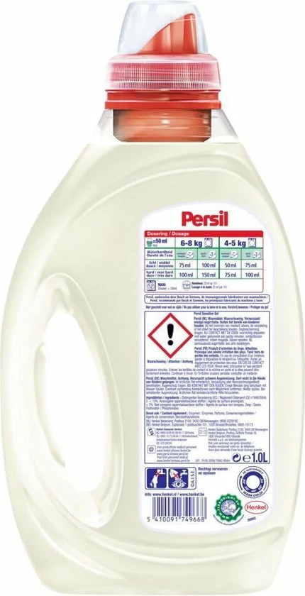 Persil Sensitive Gel - Vloeibaar Wasmiddel - Baby En Gevoelige Huid - Voordeelverpakking - 6 X 20 Wasbeurten 2 Persil Sensitive Gel - Vloeibaar Wasmiddel - Baby En Gevoelige Huid - Voordeelverpakking - 6 X 20 Wasbeurten - Afbeelding 2