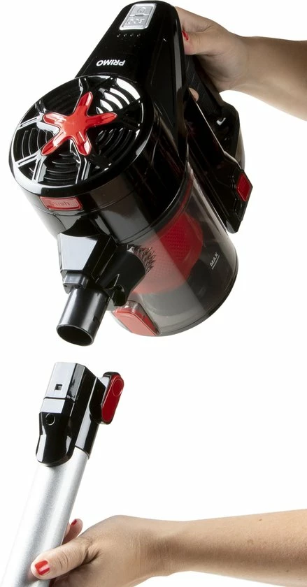 PRIMO Stofzuiger Zonder Zak PR504SV - 3-in-1 Steelstofzuiger Draadloos - Kruimelzuiger - HEPA Filter - Zwart/Rood 8 PRIMO Stofzuiger Zonder Zak PR504SV - 3-in-1 Steelstofzuiger Draadloos - Kruimelzuiger - HEPA Filter - Zwart/Rood - Afbeelding 8