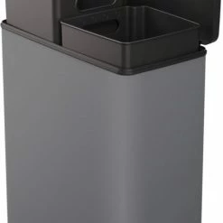 Curver Deco Bin Duo Prullenbak - 26L+26L - Afvalscheiding - Rechthoekig - Lichtgrijs