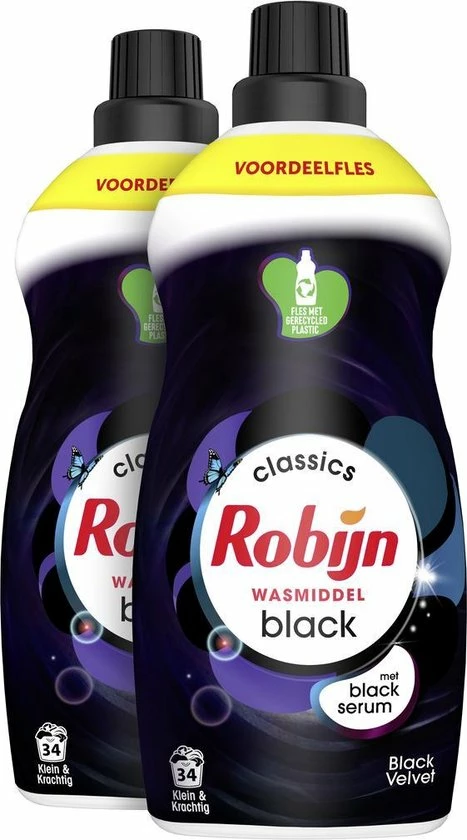 Robijn Klein & Krachtig Black Velvet Vloeibaar Wasmiddel - 2 X 34 Wasbeurten - Voordeelverpakking 3 Robijn Klein & Krachtig Black Velvet Vloeibaar Wasmiddel - 2 X 34 Wasbeurten - Voordeelverpakking - Afbeelding 3