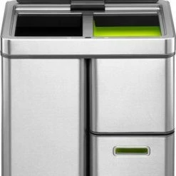 EKO Mirage Plus Sensor Afvalscheider Prullenbak - 35 + 15 + 15 L - Mat RVS