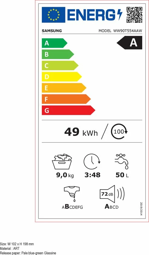 Samsung WW90T554AAW - Wasmachine 2 Samsung WW90T554AAW - Wasmachine - Afbeelding 2