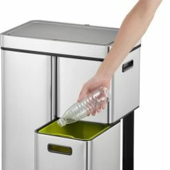EKO Mirage Plus Sensor Afvalscheider Prullenbak - 35 + 15 + 15 L - Mat RVS -SolisVac Plus Shop 505x840 2