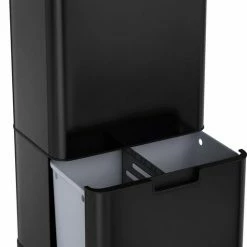 Prullenbak Met Sensor - 60 L - Zwart - Afvalscheiding Vuilbak StangVollby Halden - RVS - 4 Vakken - Automatisch Lucht Filter - 60 Liter (2×18L + 2×12L) - Automatische Soft Close Deksel Met Infrarood Sensor - 4 Vaks Afvalemmer - Bacterie Filter -SolisVac Plus Shop 511x840