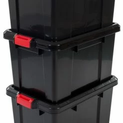 IRIS OHYAMA IRIS Powerbox Opbergbox - 50L - 3 Stuks - Zwart/Rood
