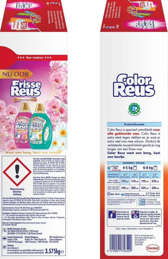 Color Reus Waspoeder Wasmiddel - Witte Reus - Voordeelverpakking - 65 Wasbeurten 3 Color Reus Waspoeder Wasmiddel - Witte Reus - Voordeelverpakking - 65 Wasbeurten - Afbeelding 3
