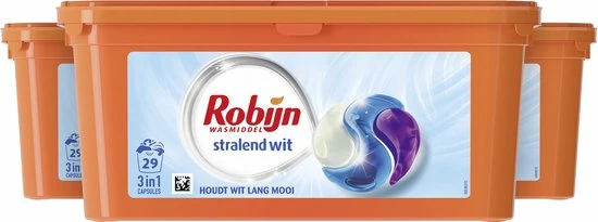 Robijn Stralend Wit Wascapsules - 3 X 29 Wasbeurten - Halfjaarbox 3 Robijn Stralend Wit Wascapsules - 3 X 29 Wasbeurten - Halfjaarbox - Afbeelding 3