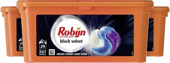 Robijn Black Velvet Wascapsules - 3 X 29 Wasbeurten - Halfjaarbox 3 Robijn Black Velvet Wascapsules - 3 X 29 Wasbeurten - Halfjaarbox - Afbeelding 3