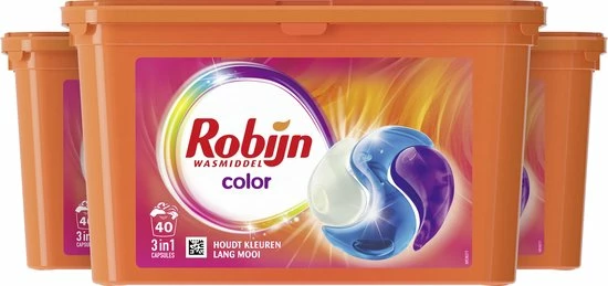 Robijn Wascapsules 3-in-1 Color 3 X 40 Stuks 3 Robijn Wascapsules 3-in-1 Color 3 X 40 Stuks - Afbeelding 3