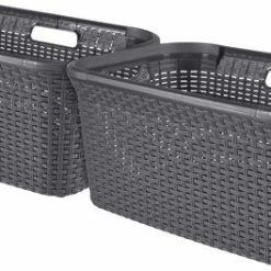 Curver Style Wasmand - 45L - 2 Stuks - Antraciet