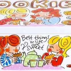 Blond Amsterdam Even Bijkletsen Koektrommel - Blik - 11x20 Cm