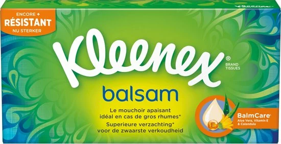 Kleenex Tissues - Balsam - Voordeelverpakking - 12 X 64 Stuks = 768 Zakdoekjes 3 Kleenex Tissues - Balsam - Voordeelverpakking - 12 X 64 Stuks = 768 Zakdoekjes - Afbeelding 3