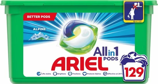 Ariel All In 1 Wasmiddel Pods Alpine - 3x43 Wasbeurten - Voordeelverpakking 13 Ariel All In 1 Wasmiddel Pods Alpine - 3x43 Wasbeurten - Voordeelverpakking - Afbeelding 13