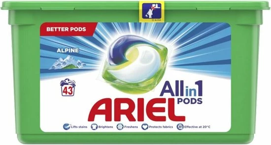 Ariel All In 1 Wasmiddel Pods Alpine - 3x43 Wasbeurten - Voordeelverpakking 14 Ariel All In 1 Wasmiddel Pods Alpine - 3x43 Wasbeurten - Voordeelverpakking - Afbeelding 14
