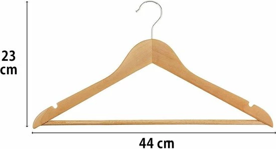 Merkloos 30 Houten Kledinghangers - Kleerhanger Met Inkeping En Broeklat - Metalen Haak - Dames/Heren/Volwassenen - Bruin - 30 Stuks 2 Merkloos 30 Houten Kledinghangers - Kleerhanger Met Inkeping En Broeklat - Metalen Haak - Dames/Heren/Volwassenen - Bruin - 30 Stuks - Afbeelding 2
