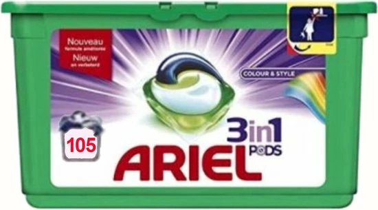 Ariel 3in1 PODS Colour & Style - Kwartaalbox 105 Wasbeurten - Wasmiddel Capsules 3 Ariel 3in1 PODS Colour & Style - Kwartaalbox 105 Wasbeurten - Wasmiddel Capsules - Afbeelding 3