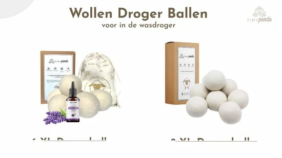 Droger Ballen XL 6 Stuks Inclusief Lavendelolie – Zero Waste Dryer Balls - Duurzaam – Wasverzachter – Herbruikbare Drogerballen – Droogt De Was Sneller – Tiny Panda 2 Droger Ballen XL 6 Stuks Inclusief Lavendelolie – Zero Waste Dryer Balls - Duurzaam – Wasverzachter – Herbruikbare Drogerballen – Droogt De Was Sneller – Tiny Panda - Afbeelding 2