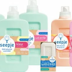 Seepje 'Wasfeest' Pakket - Wasmiddel - Wasverzachter - Waszeep - Vlekkenverwijderaar - 69 Wasbeurten