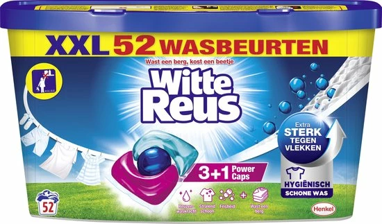 Witte Reus Power Caps Wascapsules - Wasmiddel Capsules - Voordeelverpakking - 52 Wasbeurten 1 Witte Reus Power Caps Wascapsules - Wasmiddel Capsules - Voordeelverpakking - 52 Wasbeurten