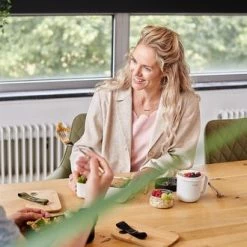 Homra Lunchbox BBOO Grey - Broodtrommel - 2 Compartimenten Brooddoos - Lunch To Go - FSC Bamboo - Duurzaam Kunststof - BPA Vrij - Lunchtrommel - Diepvriesbestendig -SolisVac Plus Shop 550x330 3