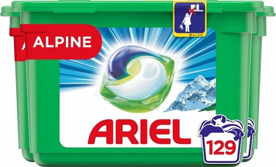 Ariel All In 1 Wasmiddel Pods Alpine - 3x43 Wasbeurten - Voordeelverpakking 1 Ariel All In 1 Wasmiddel Pods Alpine - 3x43 Wasbeurten - Voordeelverpakking