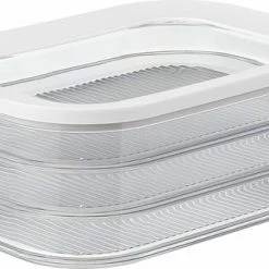 Gusta® Mepal – Vleeswarendoos Modula 3-laags – Wit – Bewaardoos Met Deksel – Zicht Op Inhoud - Stapelbaar – Koelkastdoos