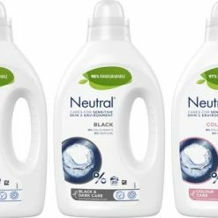 Neutral Neutral Wasmiddel Pakket Parfumvrij En Hypoallergeen Wit + Zwart + Kleur Zorgt Voor De Gevoelige Huid én Voor Het Milieu (1+1+1) X 20 Wasbeurten