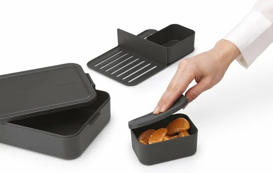 Brabantia Make & Take Bento Lunchbox - Large - Kunststof - Dark Grey 11 Brabantia Make & Take Bento Lunchbox - Large - Kunststof - Dark Grey - Afbeelding 11