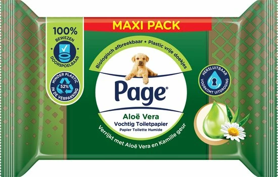 Page Vochtig Toiletpapier - 6 X 74 Stuks - Aloë Vera Maxi Vochtig Wc Papier - Voordeelverpakking 5 Page Vochtig Toiletpapier - 6 X 74 Stuks - Aloë Vera Maxi Vochtig Wc Papier - Voordeelverpakking - Afbeelding 5