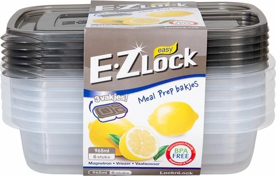 Lock&Lock Meal Prep Bakjes - Diepvriesbakjes - Vershoudbakjes Set Met Deksel - Magnetron Bakjes - Met 3 Compartimenten - Stevig En Herbruikbaar - BPA Vrij - Set Van 6 Stuks - 965ml 2 Lock&Lock Meal Prep Bakjes - Diepvriesbakjes - Vershoudbakjes Set Met Deksel - Magnetron Bakjes - Met 3 Compartimenten - Stevig En Herbruikbaar - BPA Vrij - Set Van 6 Stuks - 965ml - Afbeelding 2
