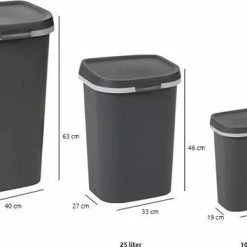 Curver Mistral Flat Prullenbak - 50L - Antraciet - Recycled Kunststof -SolisVac Plus Shop 550x353