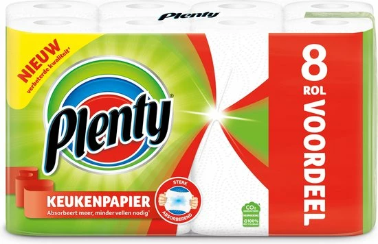 Plenty Keukenpapier - 8 Rollen 1 Plenty Keukenpapier - 8 Rollen