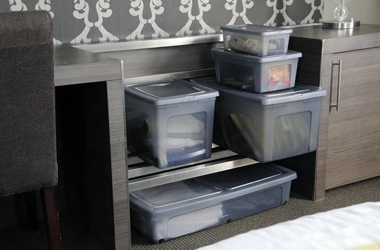 IRIS OHYAMA IRIS Clearbox Onder-het-bed Opbergbox - 35L - Kunststof - Transparant/Grijs - Set Van 2 3 IRIS OHYAMA IRIS Clearbox Onder-het-bed Opbergbox - 35L - Kunststof - Transparant/Grijs - Set Van 2 - Afbeelding 3