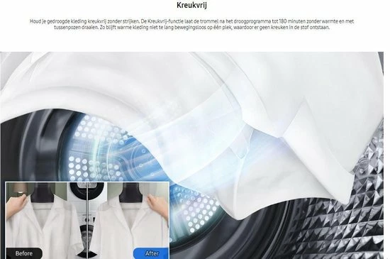 Samsung DV91TA240AE - Warmtepompdroger - Quick Dry 9 Samsung DV91TA240AE - Warmtepompdroger - Quick Dry - Afbeelding 9