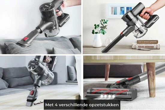 Steelstofzuiger Draadloos 200Watt Met 4 Verschillende Opzetstukken (draadloze Stofzuiger) Zedar S600 5 Steelstofzuiger Draadloos 200Watt Met 4 Verschillende Opzetstukken (draadloze Stofzuiger) Zedar S600 - Afbeelding 5