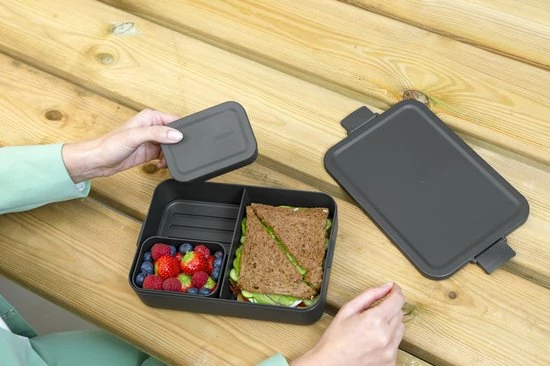 Brabantia Make & Take Bento Lunchbox - Large - Kunststof - Dark Grey 5 Brabantia Make & Take Bento Lunchbox - Large - Kunststof - Dark Grey - Afbeelding 5