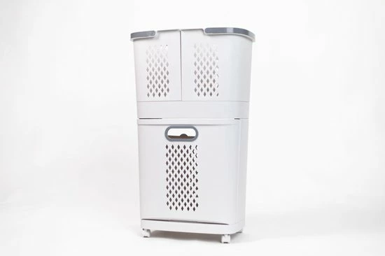 Sens Design Wasmanden Met Deksel - Wassorteerder 3 Vakken Op Wieltjes 13 Sens Design Wasmanden Met Deksel - Wassorteerder 3 Vakken Op Wieltjes - Afbeelding 13