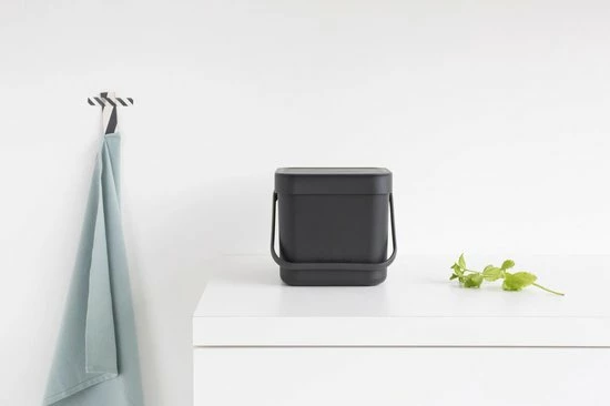 Brabantia Sort & Go Afvalbakje Aanrecht - 3 L - Dark Grey 5 Brabantia Sort & Go Afvalbakje Aanrecht - 3 L - Dark Grey - Afbeelding 5