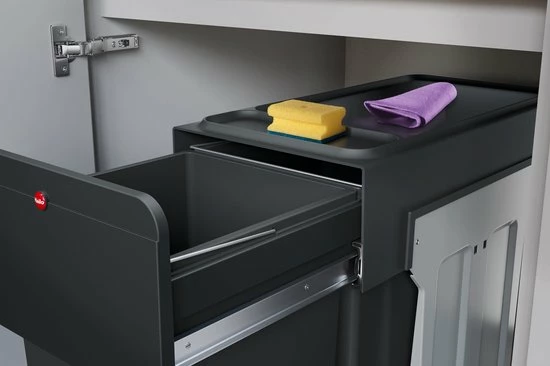 Hailo Tandem - Inbouw Prullenbak - 2x 14 Liter Inhoud - 25,1 X 40 X 49 Cm - Met 2 Compartimenten - Zwart 6 Hailo Tandem - Inbouw Prullenbak - 2x 14 Liter Inhoud - 25,1 X 40 X 49 Cm - Met 2 Compartimenten - Zwart - Afbeelding 6